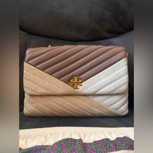 Tory Burch Kira Chevron Mixed Material Colorblock Convertible Bag